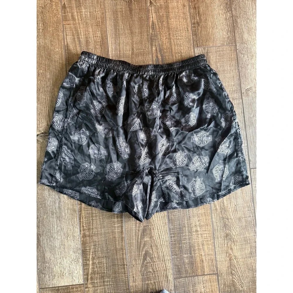 Men’s Vintage Harley Davidson Silk Boxers Sz. XL Black & Gray